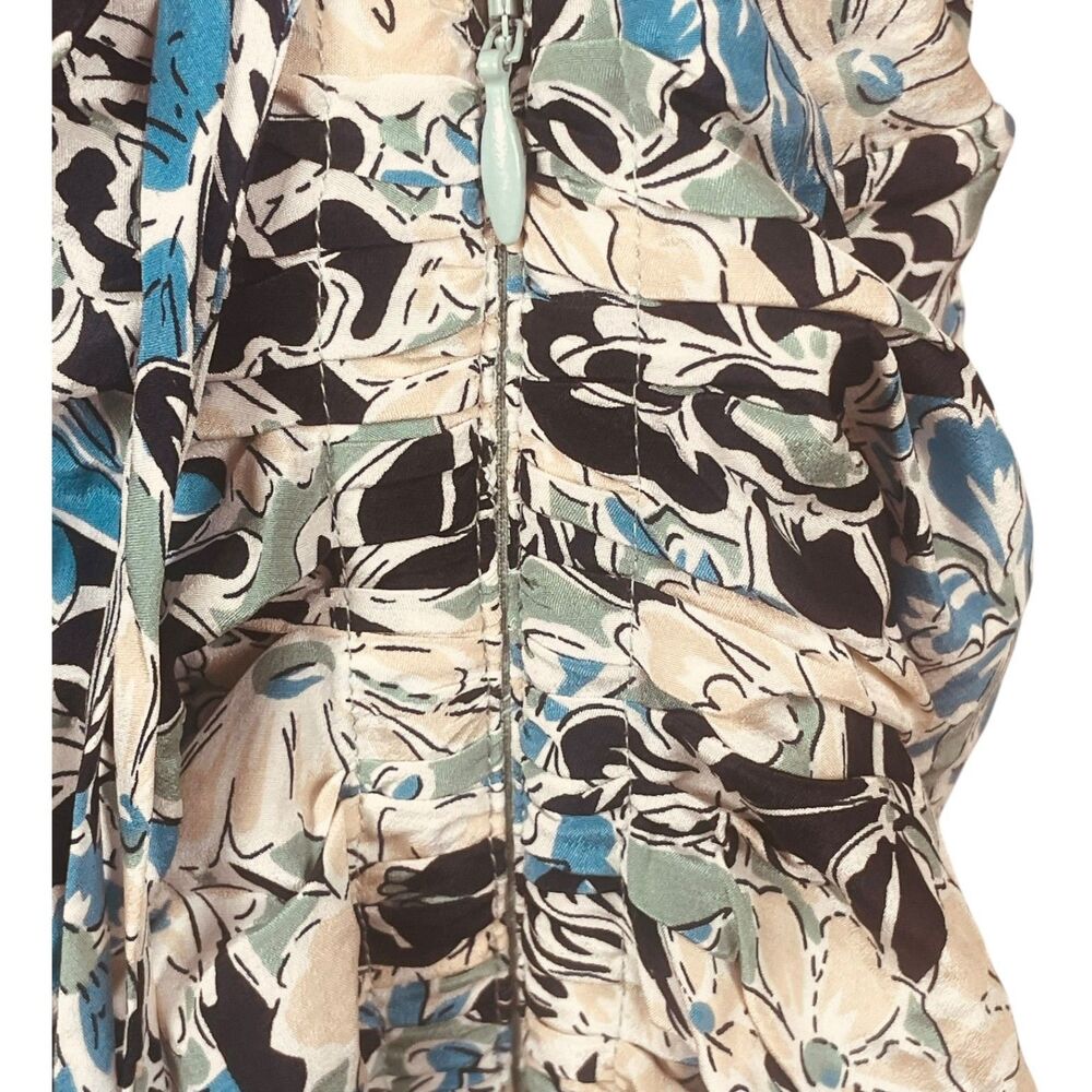 Veronica Beard Teagan Silk Ruched Plunge Maxi Dress Floral Print Size 2 EUC - Picture 13 of 15